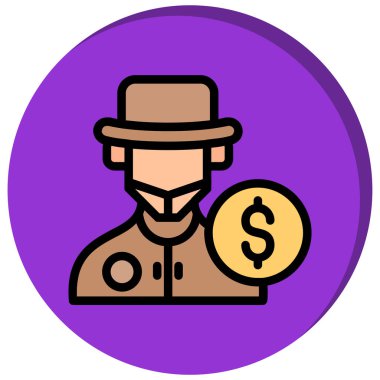 Dolar sembolü olan bir adamın vektör çizimi