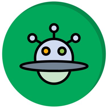 Uzaylı. Web simgesi basit illüstrasyon