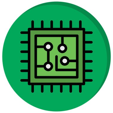 Cpu simge vektör illüstrasyonu