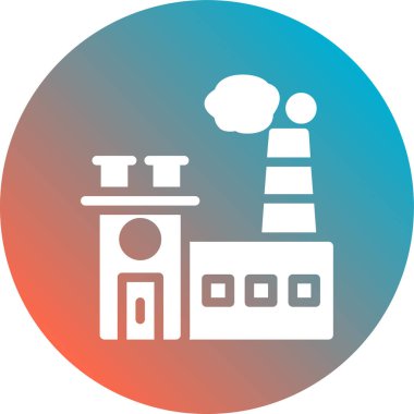 Fabrika inşa simgesinin vektör illüstrasyonu