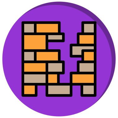 Bir tuğla simgesinin vektör illüstrasyonu