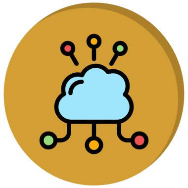 veri bulutu. Web simgesi basit illüstrasyon