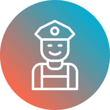 Polis şapkalı bir adamın vektör çizimi