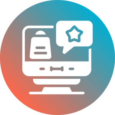 Konuşma baloncukları simgesi, vektör illüstrasyonlu bilgisayar monitörü