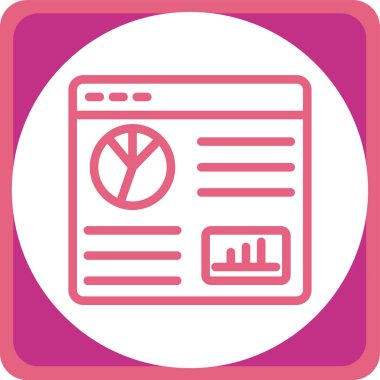 tarayıcı web sayfası simgesi, basit vektör illüstrasyonu