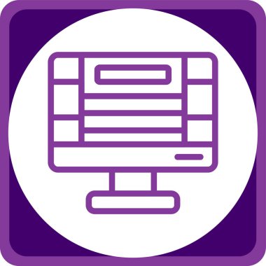 Bilgisayar. Web simgesi basit illüstrasyon