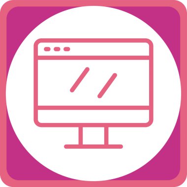 Web simgesi, bilgisayarın vektör illüstrasyonu