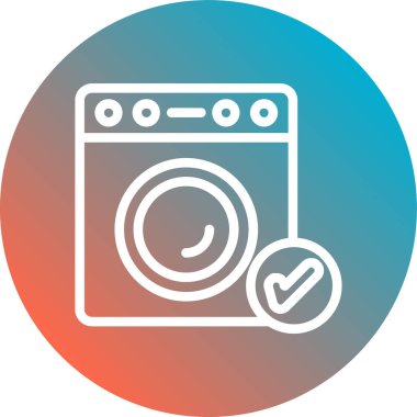 Doğal bitiş sembollü çamaşır makinesi dairesel simgesi