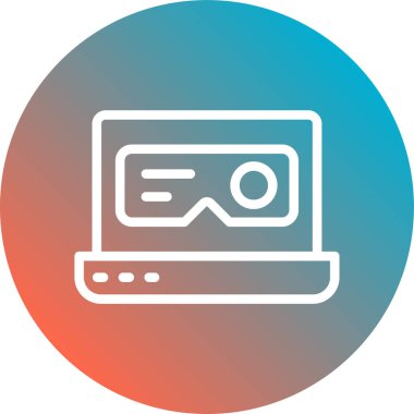 Vr simgesi soyut arkaplan grubunda izole edildi