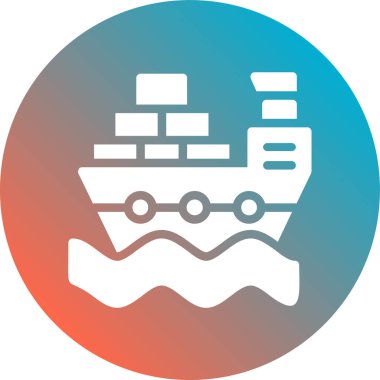 Beyaz arkaplanda izole edilmiş modada bir gemi simgesi