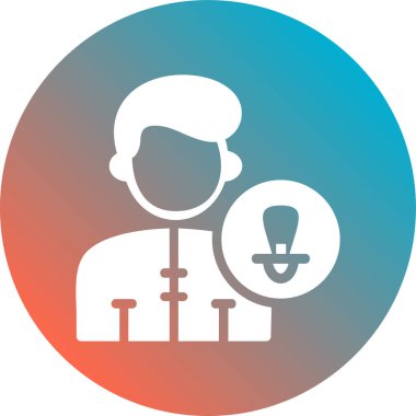 Mikrofonlu bir adamın vektör çizimi