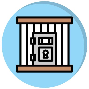 Güvenli simge rengi ana hat vektörü. Güvenli işaret. şeffaf ve resimleme