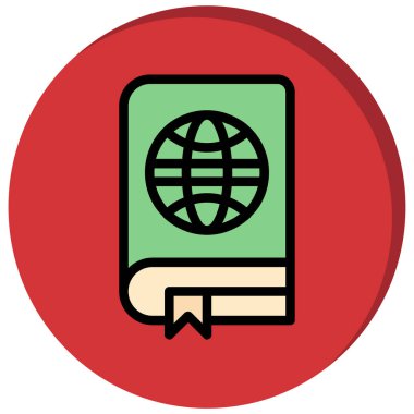 Pasaport simgesi. Beyaz arkaplanda izole edilmiş pasaport vektör simgesinin düz çizimi