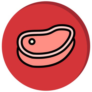 Biftek simge vektör çizim