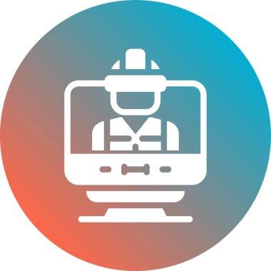 Beyaz arka planda beyaz çizgi sırt çantası simgesi izole edildi. Çember düğmesi. vektör illüstrasyonu