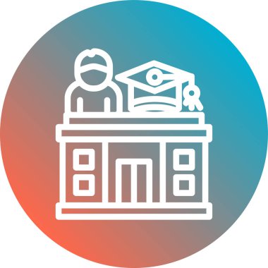 okul binası ikon vektör illüstrasyonu