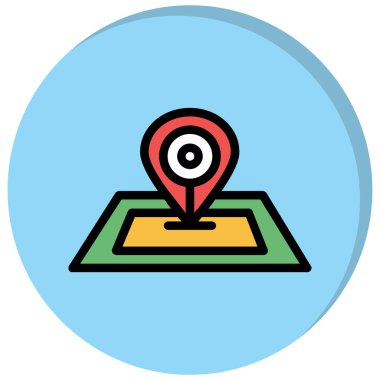 Konum Doldurulmuş Vektör Simgesi Tasarımı