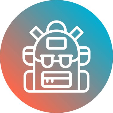 Sırt çantası vektör simgesi modern illüstrasyon