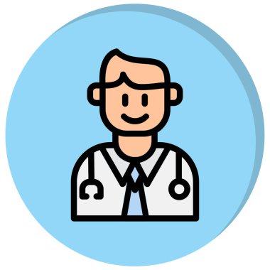 Doktor. Web simgesi basit illüstrasyon