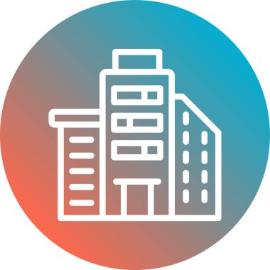 Bina. Web simgesi basit illüstrasyon