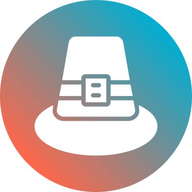 Uzun gölgeli izole edilmiş kravat ikonlu beyaz şapka. Kravat ve şapka. Mutlu noeller tabelası. Çember düğmesi. vektör illüstrasyonu