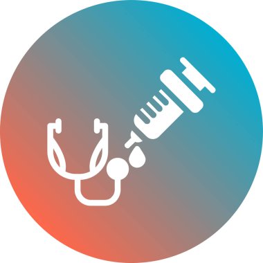 steteskop ve şırınga simgesi, vektör illüstrasyonu