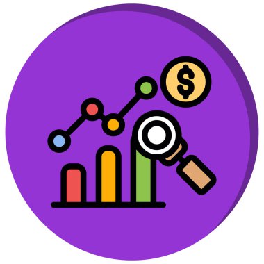 İş ve finans simgesinin vektör illüstrasyonu