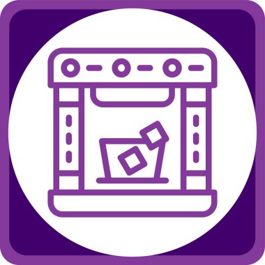 Eşsiz mikrodalga fırın vektör simgesi