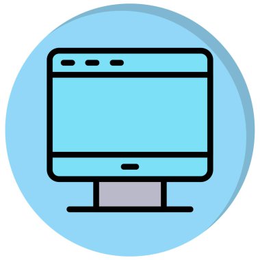 Bilgisayar monitörü simgesi. vektör illüstrasyonu