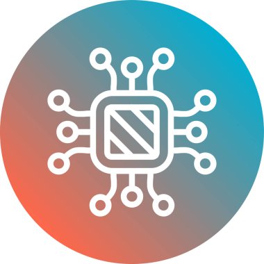 uzun gölgeli devre tahtası düz daire simgesi