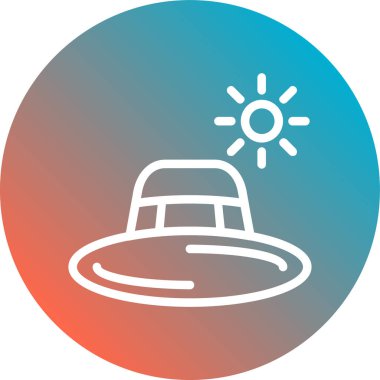 Mavi çizgi Güneş simgesi beyaz arka plan üzerinde izole. Vektör İllüstrasyonu