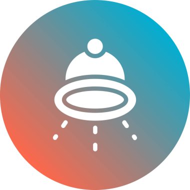 UFO düz simgesi. Uzaydaki uzaylı. Vektör trend çizimi. düz biçim.