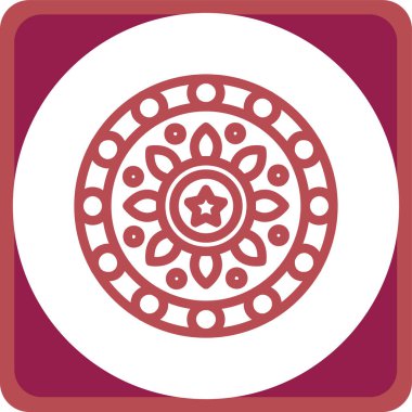 Çiçek vektör simgesinin eşsiz süsü