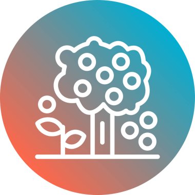 güzel kiraz ağacı çizgisi vektör simgesi