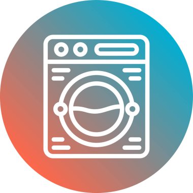 Çamaşır makinesi simgesi çizgisi güzel ve premium elementinin vektör illüstrasyonu da çamaşır makinesi simgesi unsuru olarak kullanılabilir. Web tasarımı için element simgesi