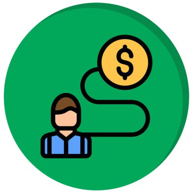 Dolar. Web simgesi basit illüstrasyon