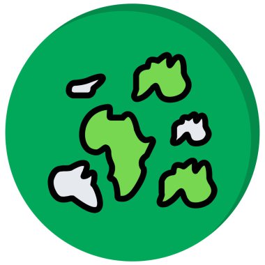 Toprak haritası simgesi. Web tasarımı için Dünya Gezegeni vektör çizimi