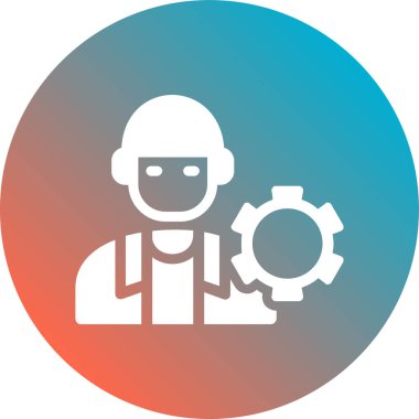 işçi simgesi, vektör illüstrasyonu.