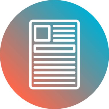 Düz bir arka planda izole edilmiş gazete simgesi. gazete sembolü vektörü.