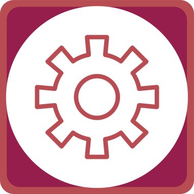 Vites vektör simgesi. style image, yuvarlak kare düğmesi, pembe ve turuncu renkler içinde düz simge simgesidir..