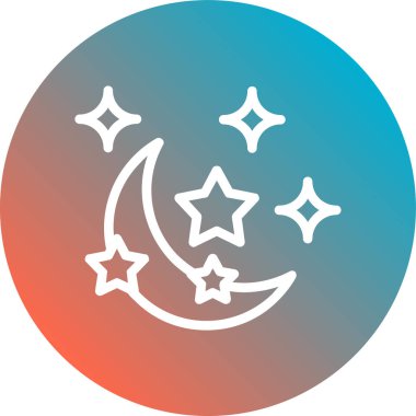 Ay ikonu vektör illüstrasyonu