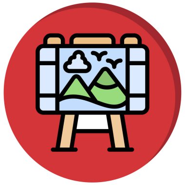 peyzaj ikonu vektör illüstrasyonu