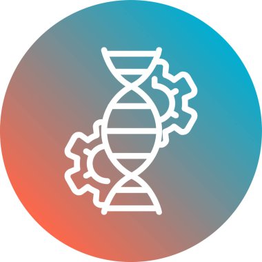 DNA simgesi vektörü, düz tasarım illüstrasyonu