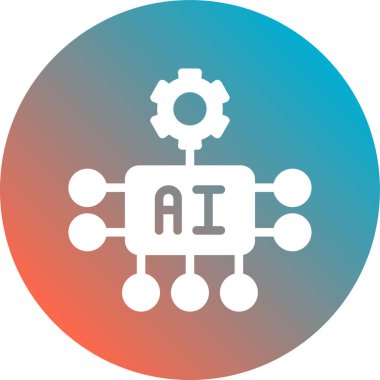 AI düz vektör simgesi