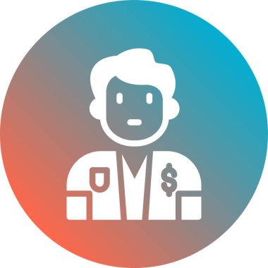 Bir dolar işareti olan bir insanın vektör avatarı