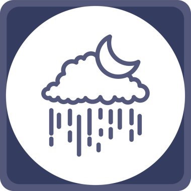 gece ay simgesi, basit vektör illüstrasyonu