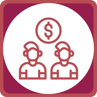 Para için. Web simgesi basit illüstrasyon