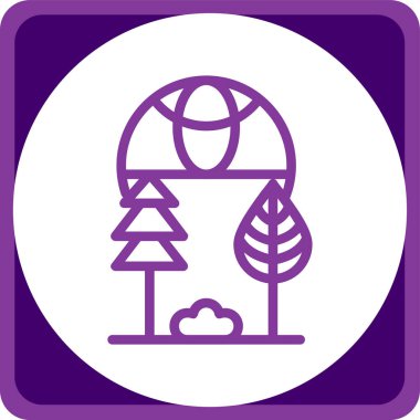Orman. Web simgesi basit illüstrasyon