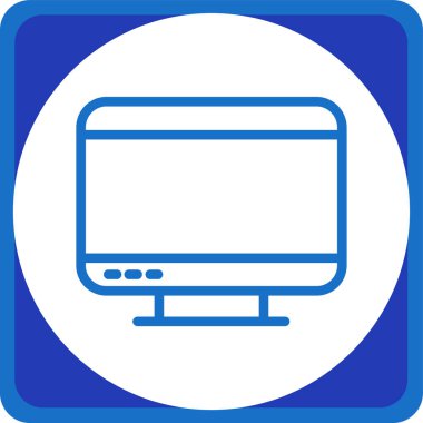 Monitör. Web simgesi basit illüstrasyon