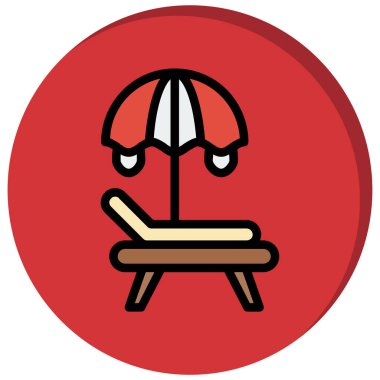 Kırmızı ve beyaz şemsiye vektör illüstrasyonu